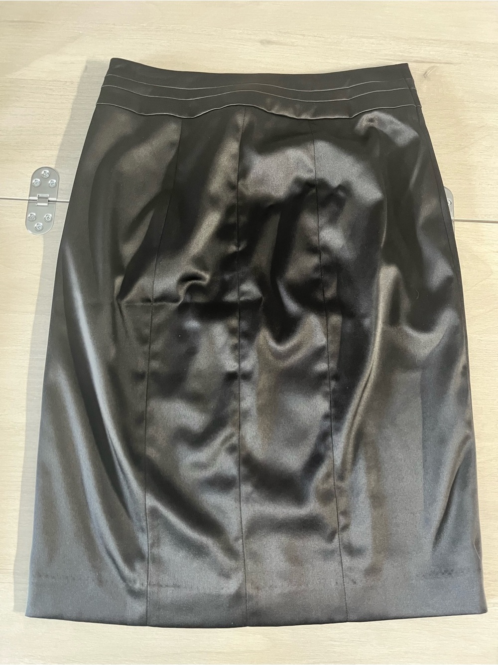 White House Black Market Black Satin Pencil Skirt